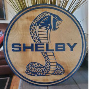 Laser Engraved Wooden Handmade Shelby Cobra Wooden Wall / Home Decor